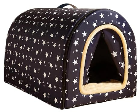 Fonowx Cat Cave Bed, Pet Tent, Dog Kennel, Backyard, Kitten, Puppy, Courtyard, Star