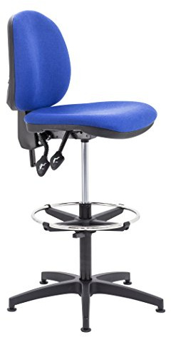 Office Hippo High Rise Desk Chair, Robust Home & Office Chair With Height Adjustable Seat & Back, Versatile Mid Back Chair With Adjustable Draughting Kit For Daily Use - Royal Blue