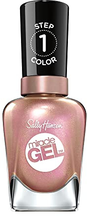 Sally Hansen Miracle Gel Nagellack, 246 in the Sheer, lang anhaltend und super glänzend mit Gel-Effekt, trocknet ohne UV Licht, hell rosa