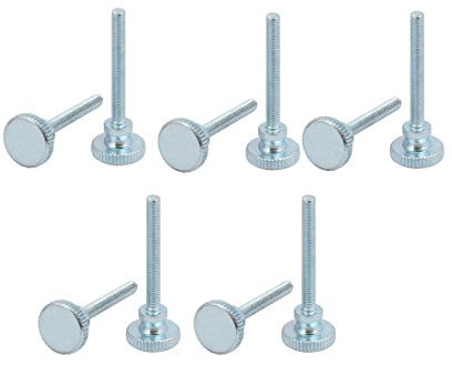 sourcing map 10 Stück Kohlenstoffstahl Flach Rändelkopf Nivellierfuß Rändelschraube M3x25mm DE