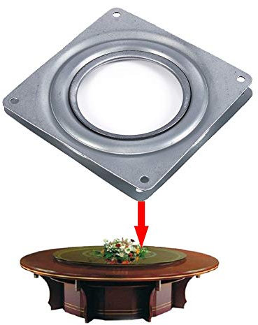 4 Square Lazy Susan Rotating Platform 360 Degrees Turntable Swivel Plate with Steel Ball Bearings Multi Purpose for TV Desk Table Rack, Anti-Corrosion, Rust-proof