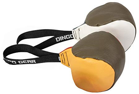 Dingo Gear Hundespielzeug Soft Ball mit einem Griff aus echtem Narbenleder für das Beißtraining für Welpen Hunde 11 cm x 2 Stück S10033