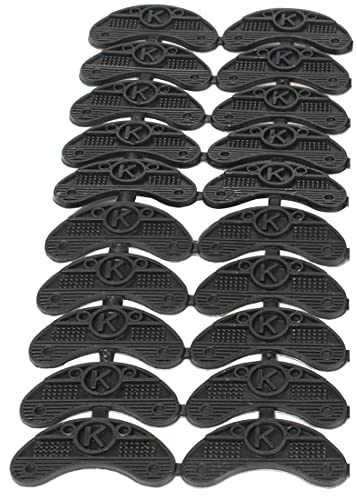 BODYA 20Pcs Rubber Sole Heel Savers Toe Plates Taps DIY Glue on Shoe Repair Pads, Black