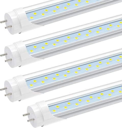 JESLED T8 LED Tube Light 3FT, 2520LM, 18W(45W Equivalent), 6000K, Ballast Bypass, 36 Inch F25T8 Fluorescent Bulb Replacement, Dual Ended, 36” Lighting Tube Fixture (4-Pack)