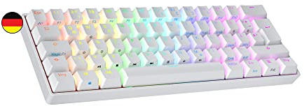 Ranked S60 Supernova Mechanische 60 Prozent Tastatur | Hotswap Gaming Keyboard | 62 Programmierbare Tasten mit RGB Beleuchtung | PC/Mac Gamer | ISO DE QWERTZ (Weiß, Gateron Optical Blue)