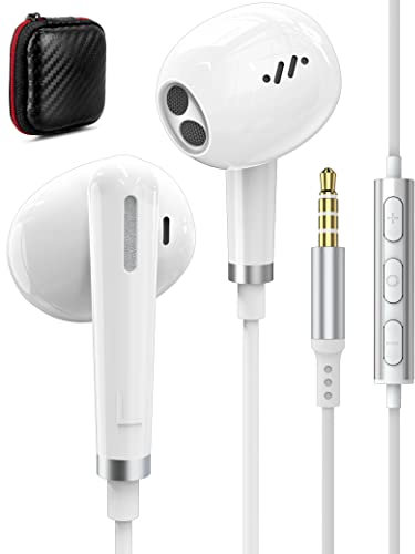 ACAGET 3,5MM écouteurs Intra-auriculaire Filaire pour Samsung Galaxy A25 A15 A23 A52S A72 S10,Écouteurs filaires stéréo Sport avec Micro de contrôle du Volume Casque pour Redmi Note 14 13 12 Pro+ 11S