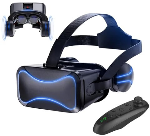 Fjärrt VR-headset, ABS-avbildning, VR-glasögon, bra -upplevelse, högupplösta VR-glasögon, stöd för virtuell verklighet, ögonskydd, -glasögon, headset för telefon, smartphones