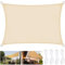 Sonnensegel Wasserdicht Rechteckig 2x3m inkl Befestigungsseile, Wetterschutz Sonnenschutz (PES) Polyester mit UV Schutz für Balkon Terrasse Garten Camping, Beige Anthrazit AXT