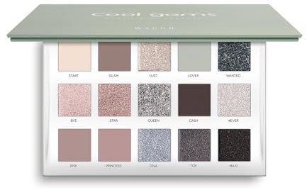 WYCON Cosmetics COOL GEMS Palette di Ombretti con 15 Colori Matt e Shimmer e Texture Sfumabile