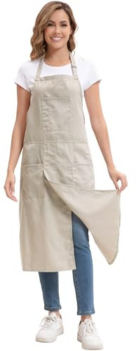 Nanxson Unisex Töpfer Schürze mit 3 Taschen verstellbare Schnalle Schürze Lang für Malerei Keramik Rad DIY Kunst