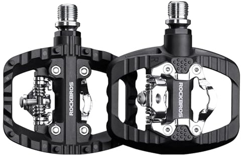 ROCKBROS Mountain Bike Pedals Widened Flat MTB Pedals Compatible with SPD