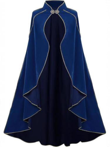 BPURB unisex medeltida renässans mocka kappa vintage guld dekorerad halloween cape trollkarl häxa cape drottning kung rock