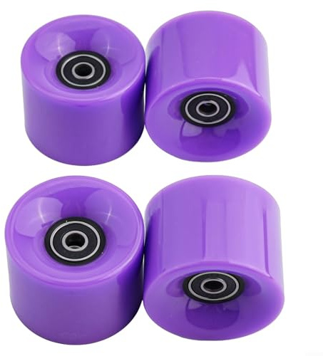 Ruote per skateboard e longboard, 4 pezzi, 78A, per skateboard e longboard ABEC-9, distanziali con cuscinetti ABEC-9, set per skateboard (viola)