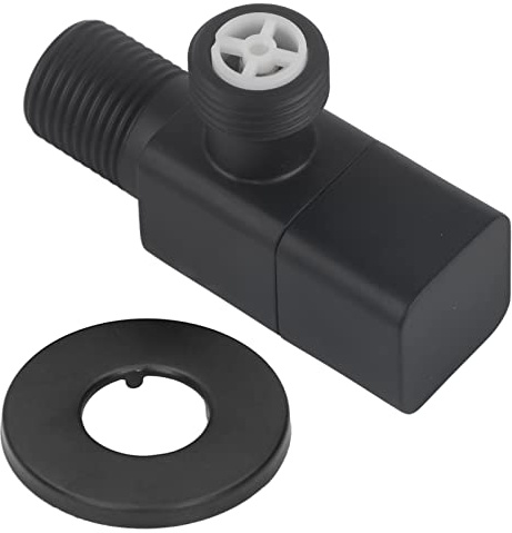 Cocoarm Válvula de Cierre de ángulo Negro Válvula de Cierre de Agua Mezcladora G1/2 con Núcleo de de Cerámica de Cobre a Prueba de Altas Temperaturas para Lavabo de Baño