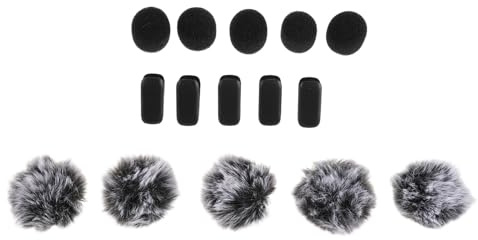 MAGICLULU 10pezzi Parabrezza in Pelliccia per Microfono Lavalier Coperture in Spugna Antivento per Microfono Wireless Protezione da Polvere e Rumore di Fondo Adatto per Interviste