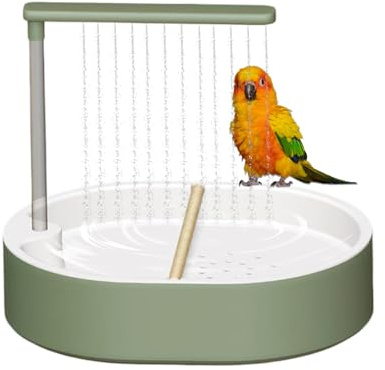 Bagno Per Pappagalli | Vasca Con Flusso Automatico A 26 Fori Per Uccelli - Vasca da Doccia Elettrica per Cacatua - Conure Calopsitta Parrocchetto Pappagallini Inseparabile Ara
