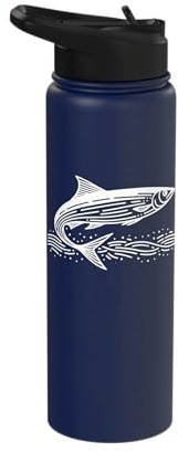 Herring Line Art Fish Lover Stainless Steel Insulated Water Bottle