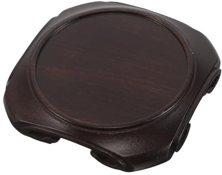 Mipcase Base de Madera Redonda para Plantas y Macetas, Soporte Resistente sin Astillas Diseño Minimalista para Decoración en Hogar y Mesa