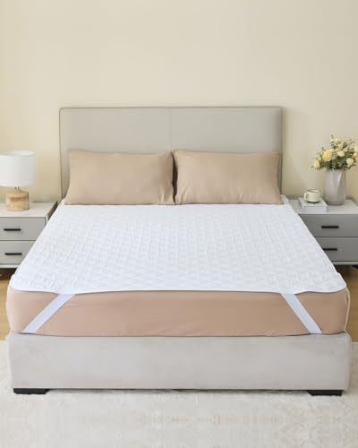 KANECH Washable Incontinence Bed Pads with Straps – Queen Size 60x80 – Heavy Absorbency Waterproof Mattress Protector for Adults – 5-Layer Bed Protector Waterproof