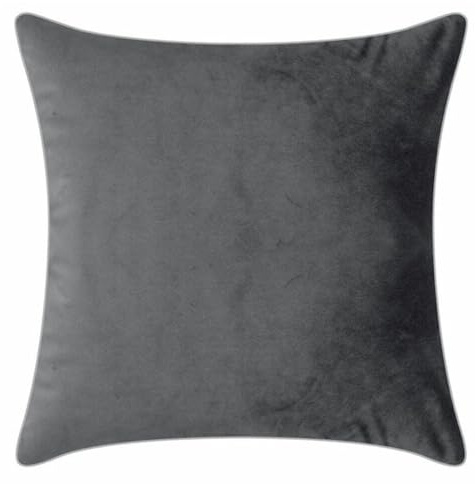 PAD - Elegance - Samt Kissen, Zierkissen, Kissenhülle - 40 x 40 cm - Farbe: Grau - ohne Füllung