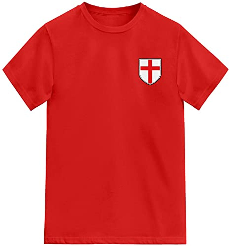 FOOTEEZ Kids England Football Shield T-shirt, Red, 14-15 År