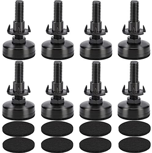Uni-Fine M10 Verstellfüße 8 Stück Möbelrichtmaschinen, Verstellschraube Regulierschraube Stellfüße mit Einschlagmutter für Möbelbeine Holzmöbelfüße
