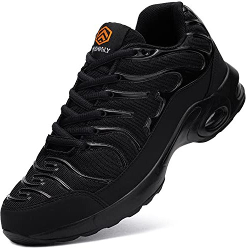 DYKHMILY Chaussures de Sécurité Hommes Basket de Securite Légère Chaussures de Travail Embout Acier Coussin d'air Protection Baskets Chantiers et Industrie Anti-Perforation(Noir,43EU)