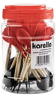Karella Softdart PVC 24 st. | Mässingsrör | Röd, svart | 2BA gänga | 17 g