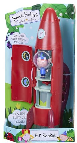 Ben & Holly Electronic Elf Rocket, Preschool toy, Gift for 3-6 year old, Little Kingom, Interactive toy with lights and sounds, Silver