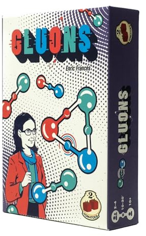 2Tomatoes Games | Gluons | Juego de Mesa de Cartas | Apuestas, Card Driven, Memoria | de 2-4 Jugadores | Idioma: Español, Alemán, Inglés y Francés | Temática: Inventos, Producción