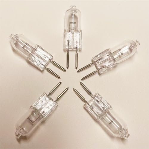 GWAYUANY 5Pcs Crystal Light G6.35 12V 20W Halogen Tungsten Lamp G6.35 12V 35W Halogen Bulb G6.35 12V 100W Stage Light Bulb G6.35 12V 50W,Warm White 20W