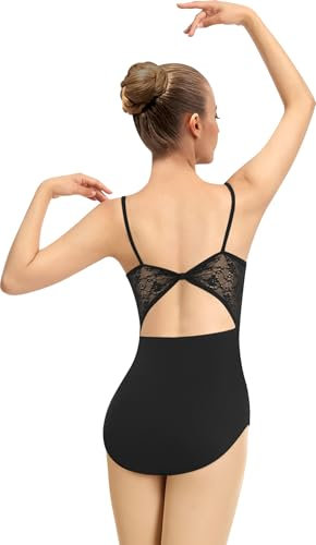 Mulnall Damen Camisole Ballett Trikot für Tanz Rundhalsausschnitt, Full Front Futter, Spitze Bogen hinten(23937-06-S)