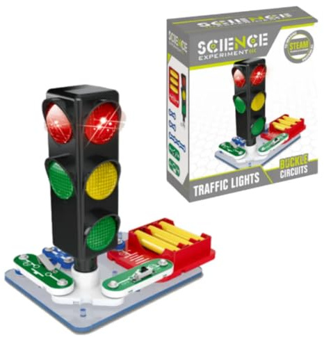 Buroku - Kit Educativo Semáforo Electrónico | Juego Stem Circuitos y Luces LED | Aprende Electricidad y Tráfico | Instrucciones Ilustradas | para Niños