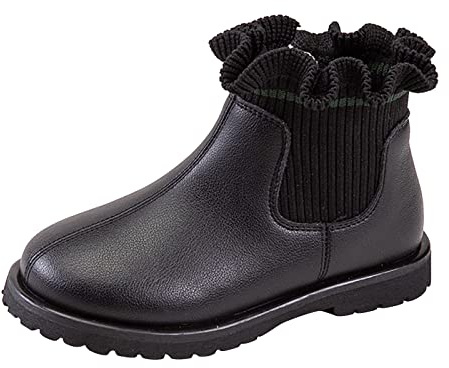2026 - Botas de invierno para mujer, zapatos de color sólido, cortos, antideslizantes, transpirables, color piel, Black, 26 EU
