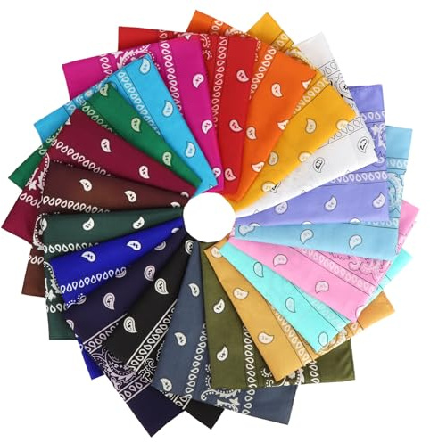 Chalier Cmfort Bandana Femme Homme Classique Foulard Bandeau Motif Paisley Cachemire Bandana Couleurs Mélangées Polyvalent