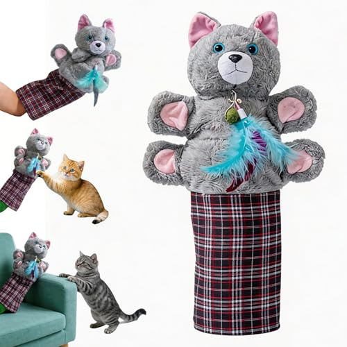 Cat Wrestling Glove, Cat Play Glove With Tough Padding, Cat Toys for Indoor Cats Adult, Cats Hand Puppets Interactive Toys, Cats Puppet Wrestler Interactive Hand Puppets Plush Stuffed Animal Toy