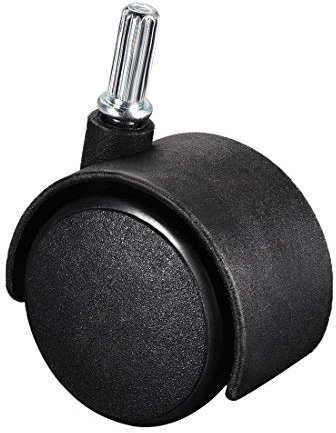 sourcing map 2inch Swivel Casters Nylon Twin Wheel 8mmx20mm Stem Furnitures Caster Black