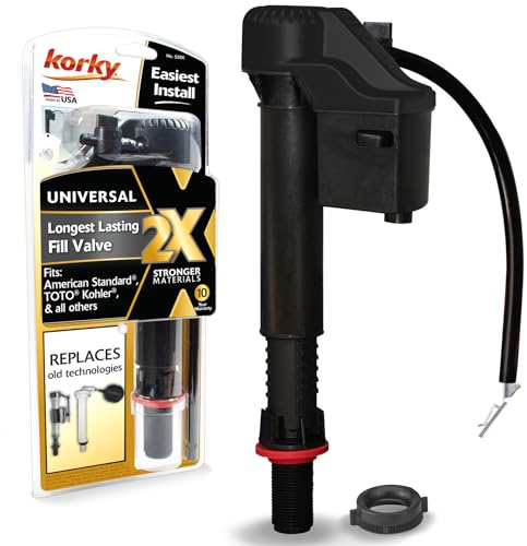 Korky QuietFILL 2X Long Life Toilet Fill Valve - Universal Fits 99% of Toilets - Easy Height Adjust for Fast Install, 528X