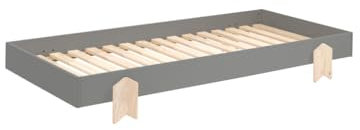 Vipack Bed, Kombi, Solid, Kiefer, MDF, Grau, Single