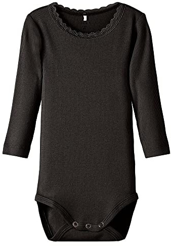 NAME IT Nbfkab Ls Body Noos, Noir, 12 Mois Bébé Fille