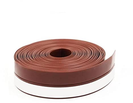 Striscia di tenuta per finestra inferiore per porta, guarnizione in gomma, antivento, isolamento acustico, autoadesiva, 25 mm, 1 m