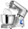 AUMATE Tilt-Head - Batidora de pie, mezclador de cocina, Impastatrice Professionale 6,2 Litri 1400W, Impastatrice Pizza con Uncino Impastatore (Argento, 6.2 L)