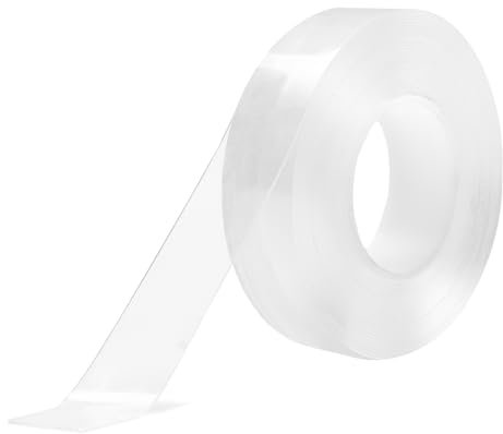 CNMTCCO 5m Doppelseitiges Klebeband Extra Stark Transparent, 1Rollen Double Sided Tape, Abnehmbar Spurlos Klebeband Doppelseitig Dünn für Teppich, Foto Wand, Küche, Zuhause, Auto oder Outdoor (1pack)