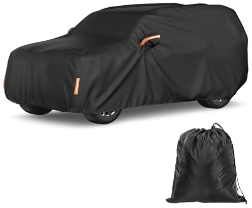 JOYTUTUS Car Cover for SUV Length from 190 to 201, Cotton Inner Outdoor Waterproof All Weather Protection Fit for Land Cruiser, Prado, Lexus LX, 4Runner, Rav4, Highlander, CR-V