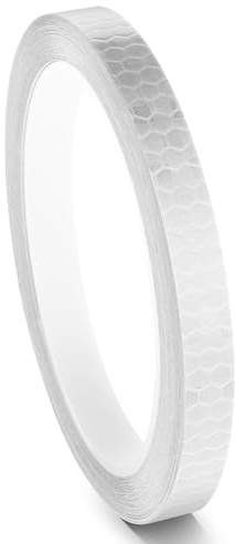 LXUEJIE Reflektorband Selbstklebend, 10mm x 8m Leuchtstreifen Selbstklebend Wasserdicht PVC Warnklebeband für Outdoor Sport, Fahrrad, Helm, Anhänger Sicherheit,(weiβ)