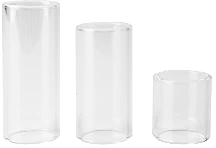 Fafeicy 3Pcs Guitar Slide Glass Finger Slider, Premium Glass Material, Smooth Touch for Electric/Akoustic Guitar