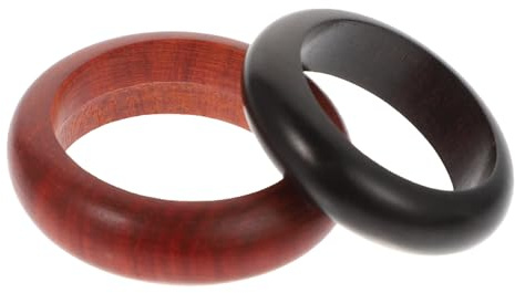 Toyvian Set de 2 Bagues en Bois Vintage pour Femmes, Décoration des Doigts Élégante et Créative, Bijoux Délicats et Mode Style Chic et Naturel