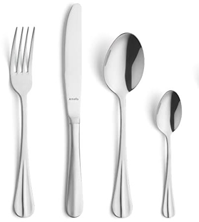 Amefa BAGUETTE Besteck Set für 8 Personen, Essbesteck 32 teilig, Edelstahl poliert & rostfrei, spülmaschinenfest, Tafelbesteck