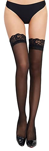 Kikoroco Women's Lace Thigh High Stockings Anti-skidding Socks
