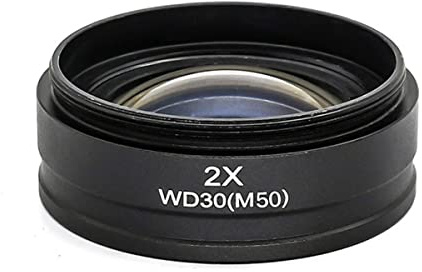 0,5 x 2 x Barlow objektiv objektiv mikroskop extra objektiv linsmonteringstråd 42 mm 48 mm 50 mm 52 mm arbetsavstånd 30/160 mm (färg: 2 x gänga 50 mm)